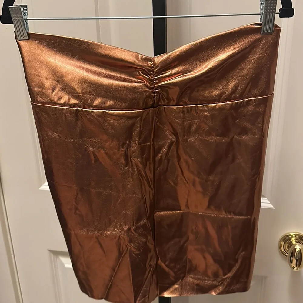 SKIMS Metallic Copper Twist Swim Sarong